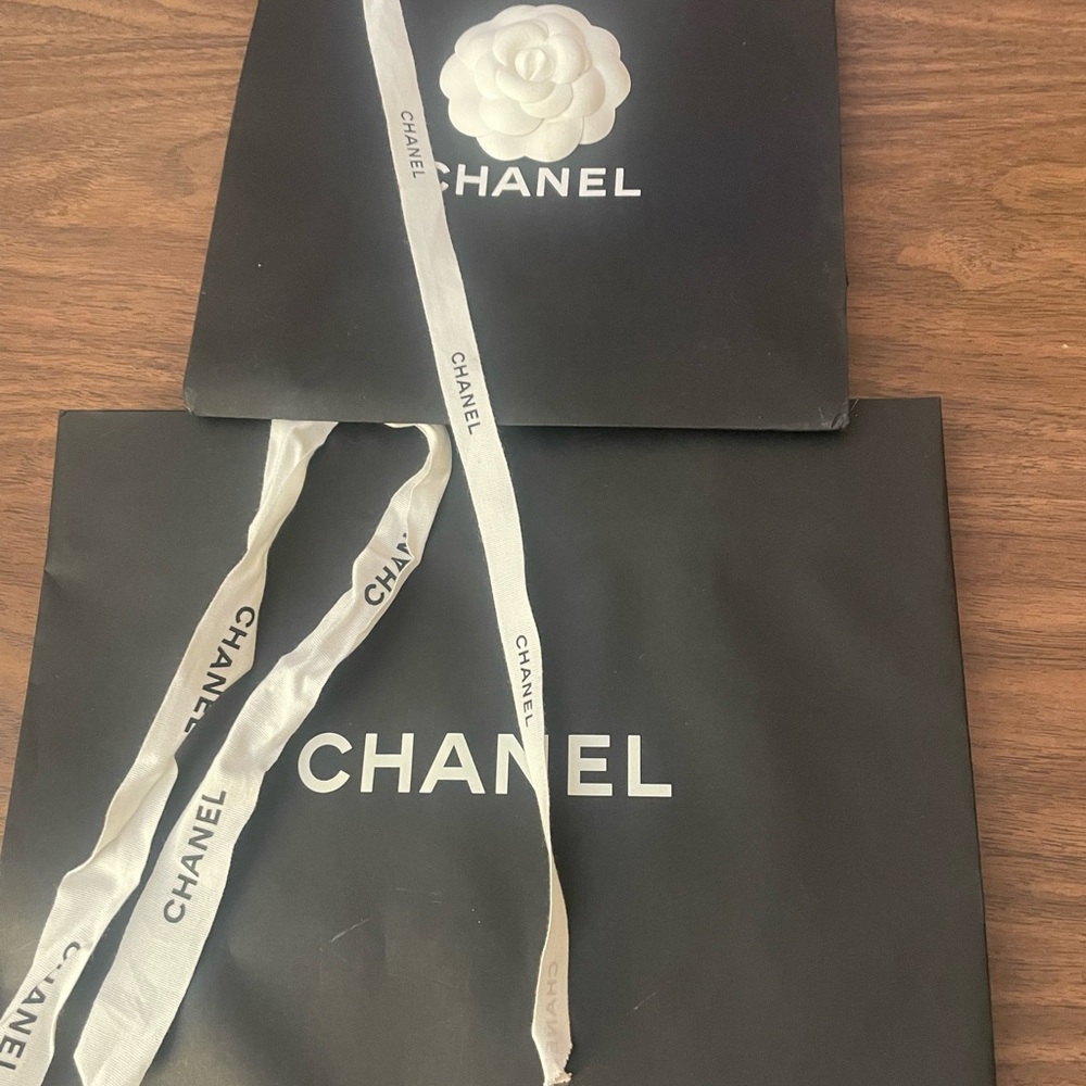 Chanel Black Bags with White Ribbon